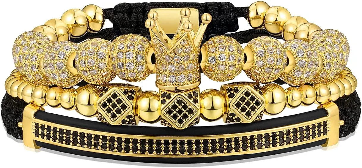 Stainless Steel Crown Bracelets for Men