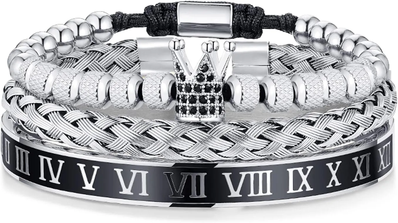 Stainless Steel Crown Bracelets for Men