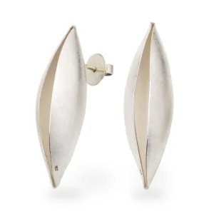 Sterling Silver Cocoon Stud Earrings~40mm