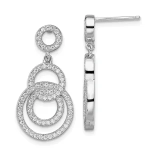 Sterling Silver Cubic Zirconia Circle Earrings