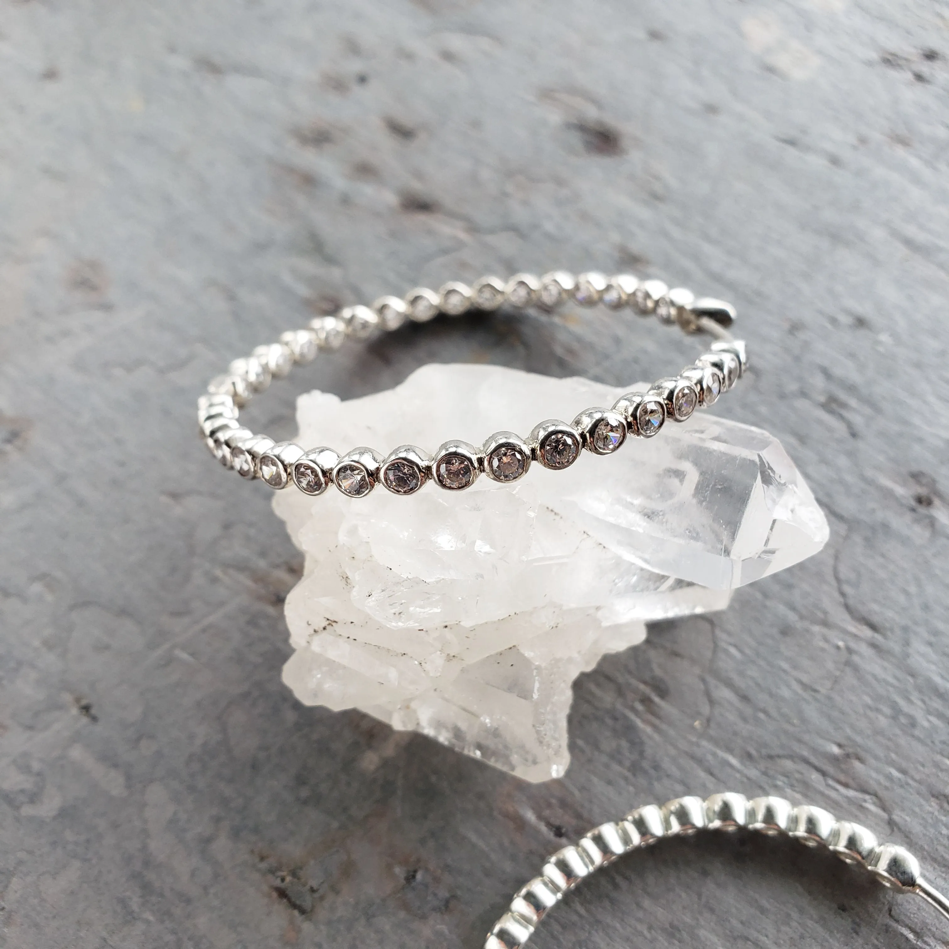 Sterling Silver Topaz Hoops