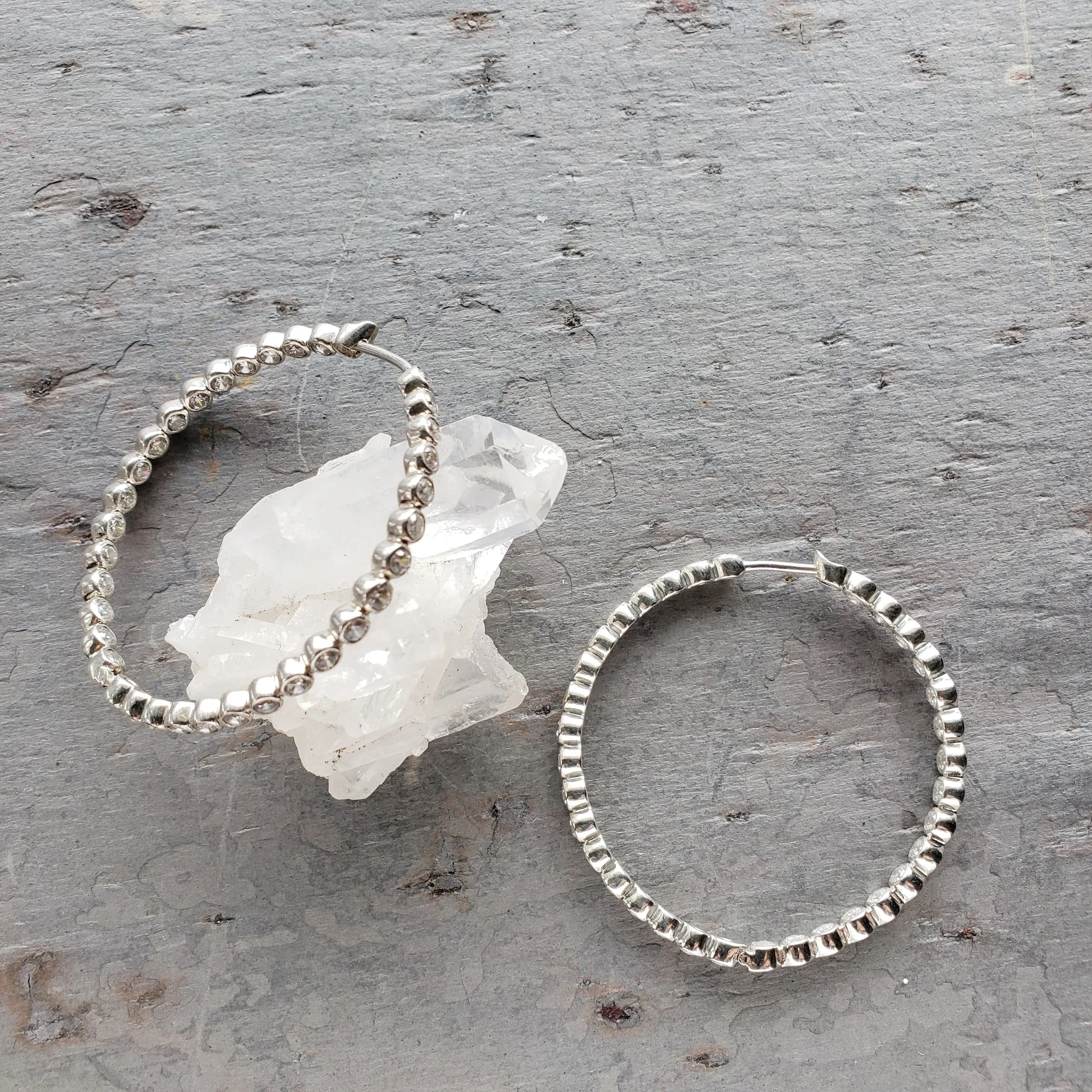 Sterling Silver Topaz Hoops