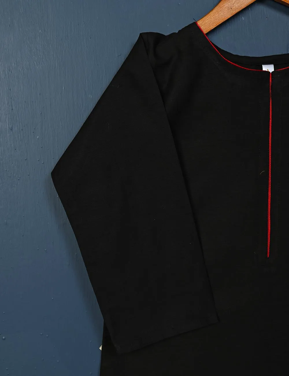 STP-005F-Black - 2Pc Cotton Stitched