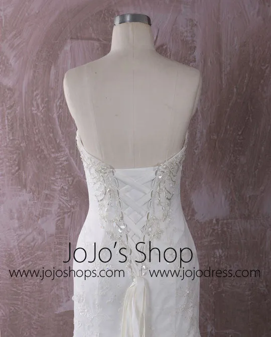 Strapless Mermaid Lace Wedding Dress with Jeweled Bodice | QT85856