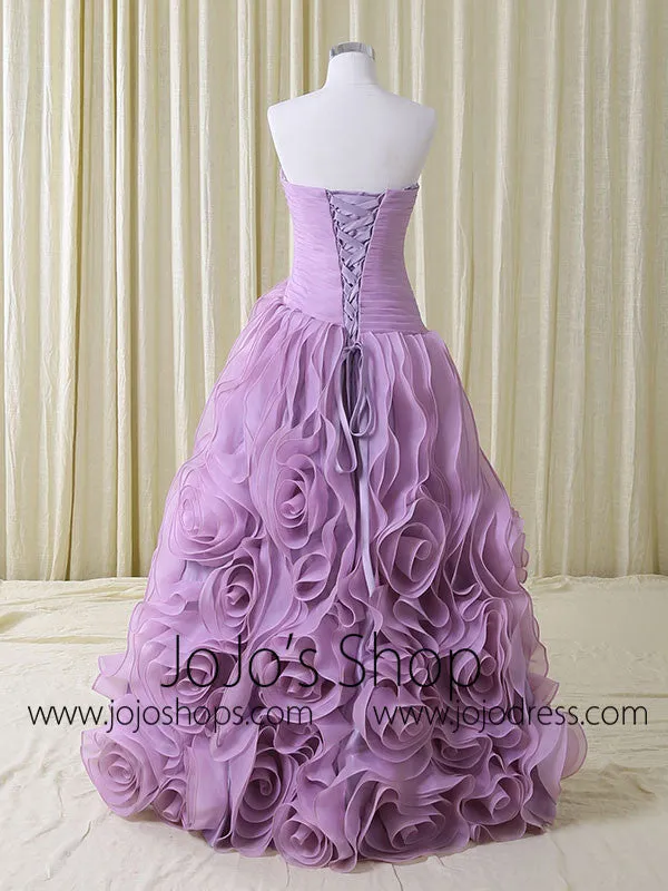 Strapless Purple Wedding Dress with Ruffles | RS5002