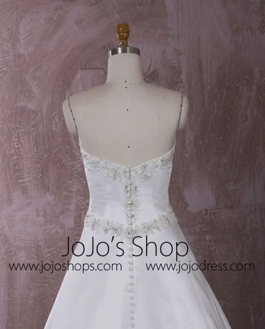 Strapless Satin A-line Wedding Dress with Lace | QT815001
