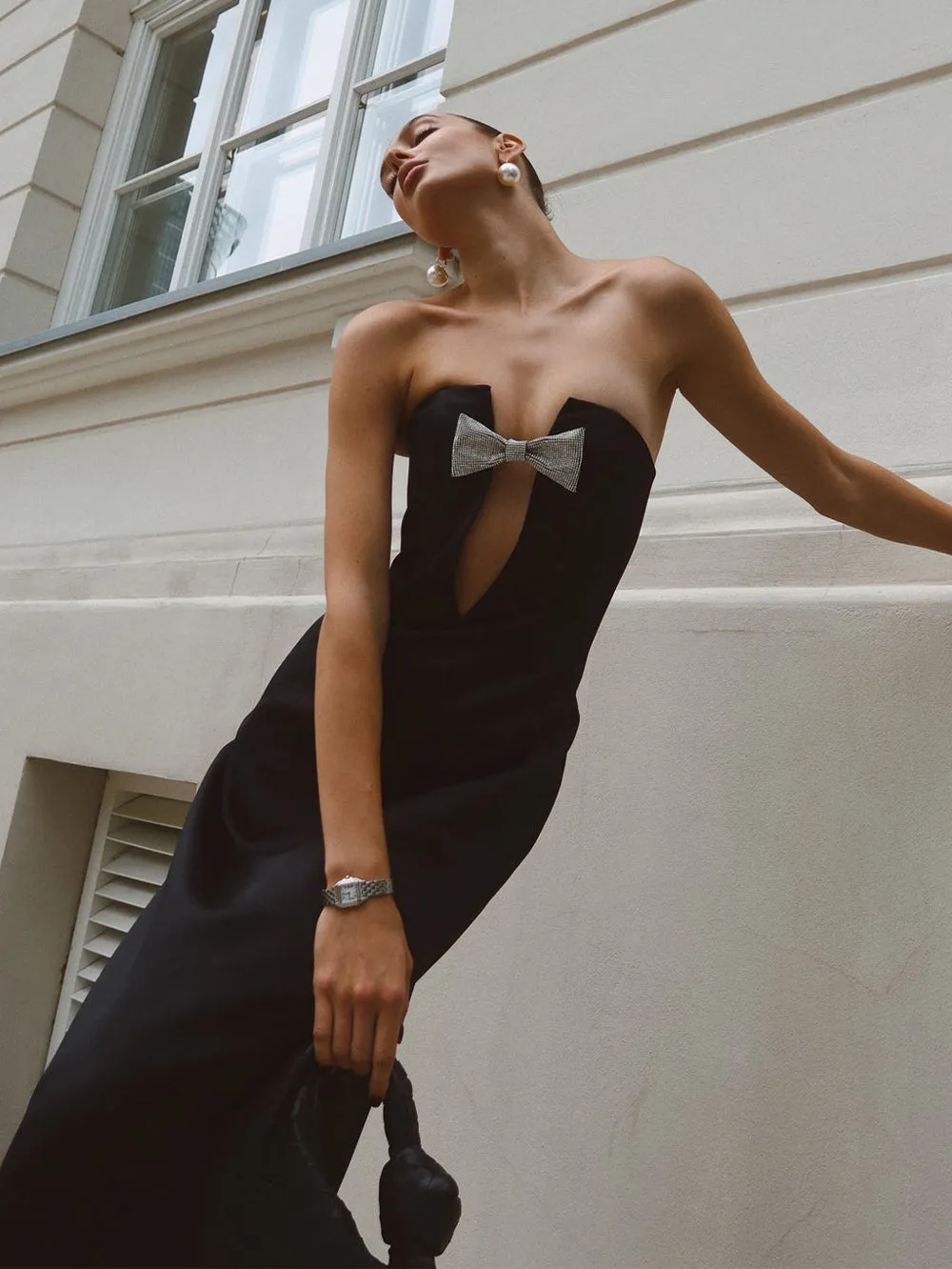 Strapless Sleeveless Low Cut Maxi Dress KLYF1360