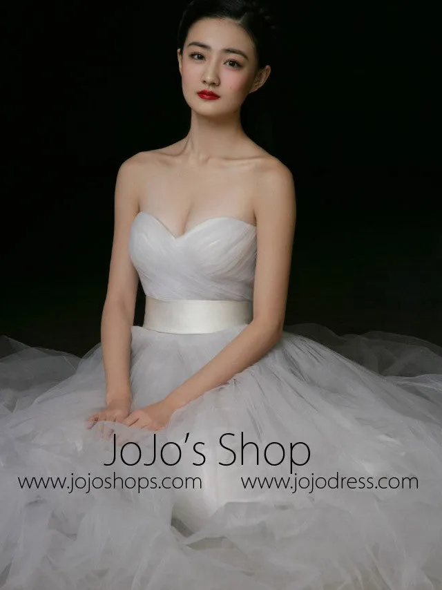 Strapless Tulle A-line Wedding Dress with Sweetheart Neckline | RS3003