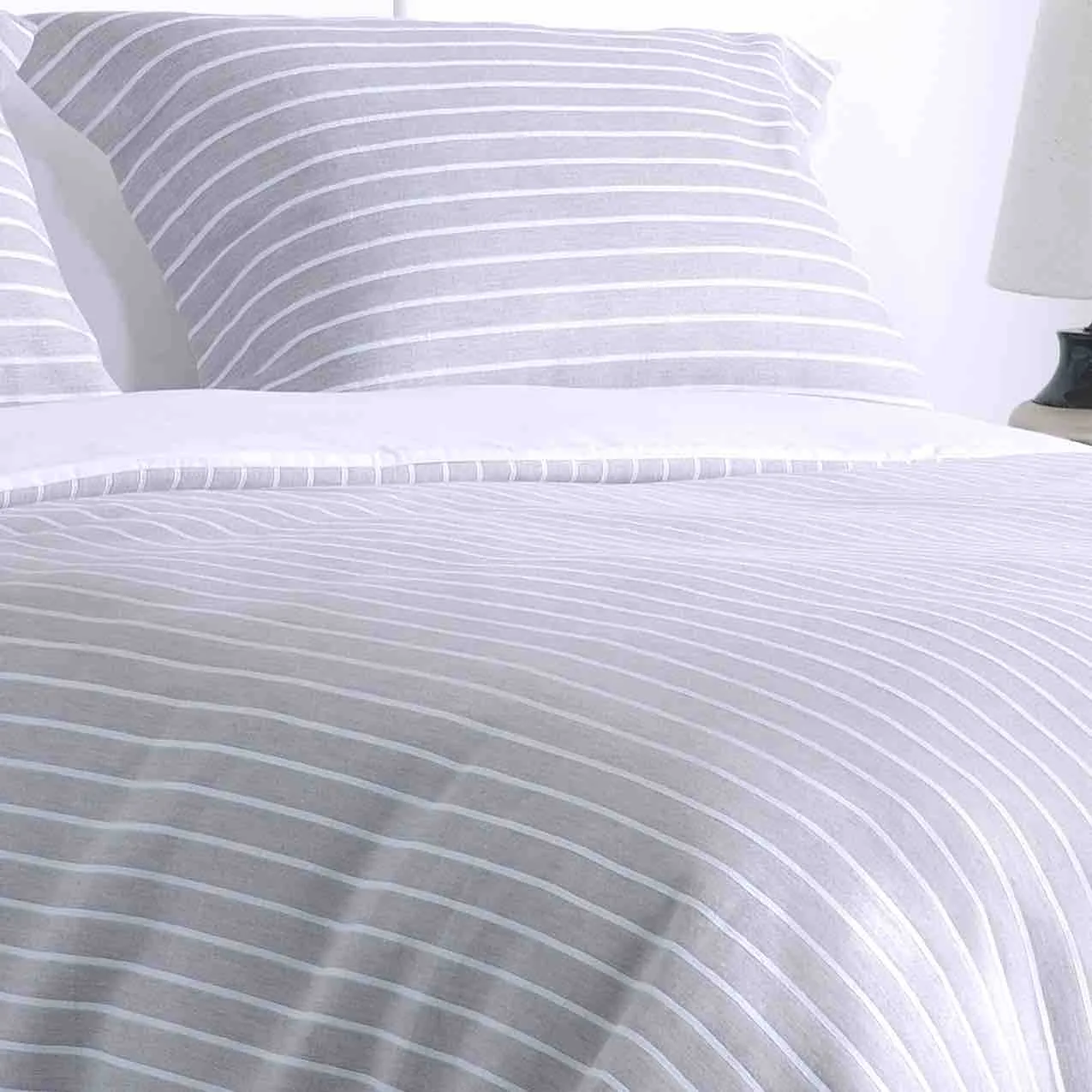 Stripes Jacquard Duvet Cover Set - Silver