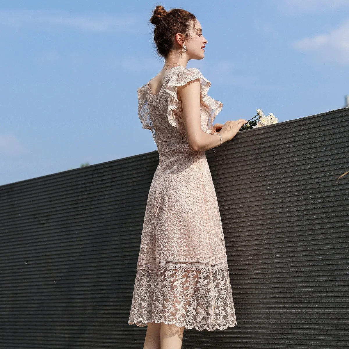Summer Dress Office Lace Maxi Dress