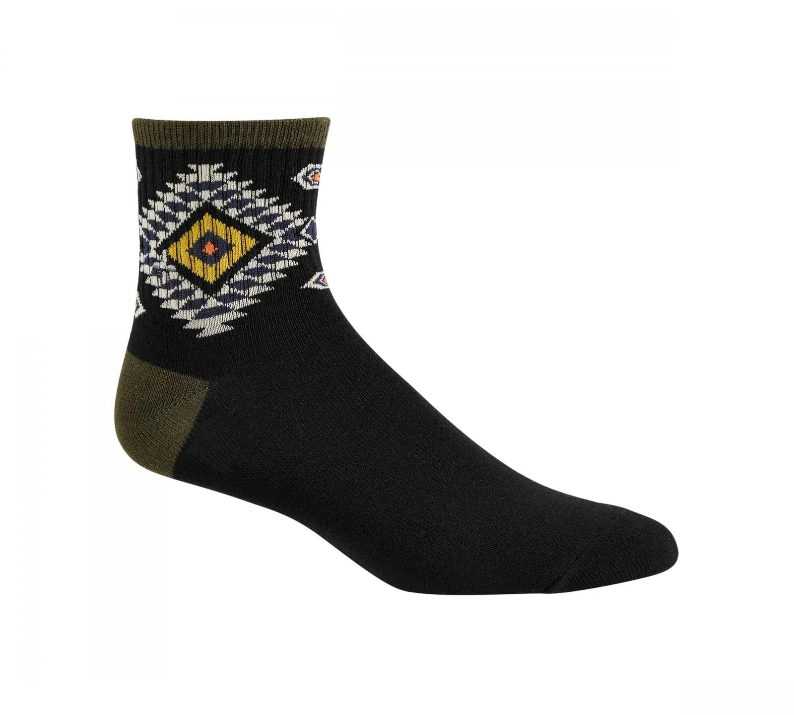 Sun   Stone Men's Half-Calf Diamond Pattern Ankle Socks