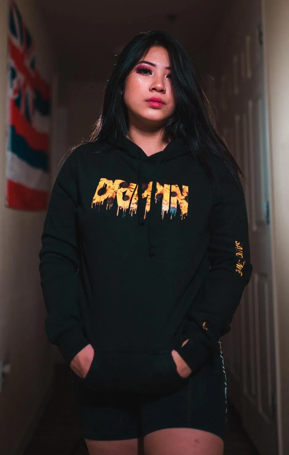 Sunflower Drippin (V3) | Black Hoodie