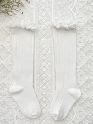 Sweet and Simple Eyelet Ruffle Socks