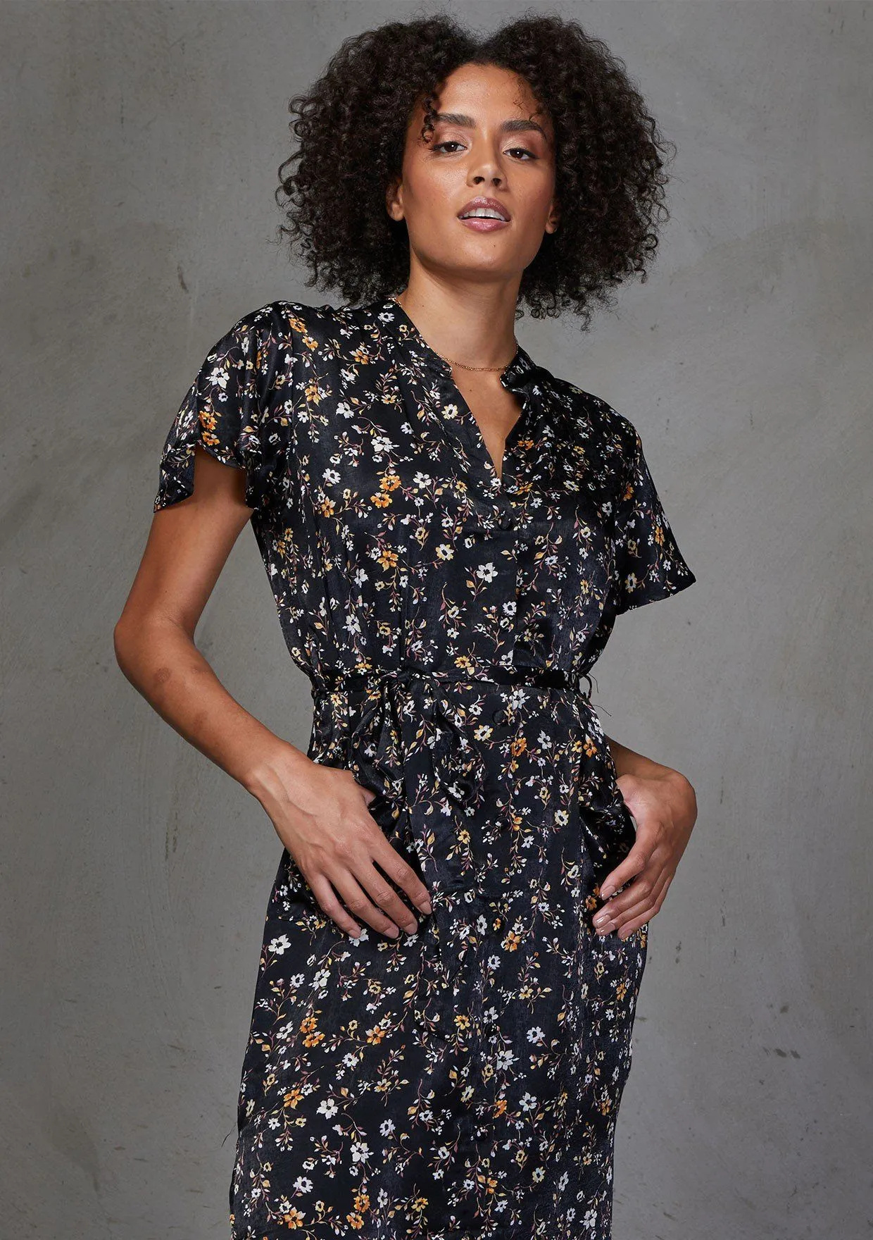 Sweet As Honey Floral Midi Dress