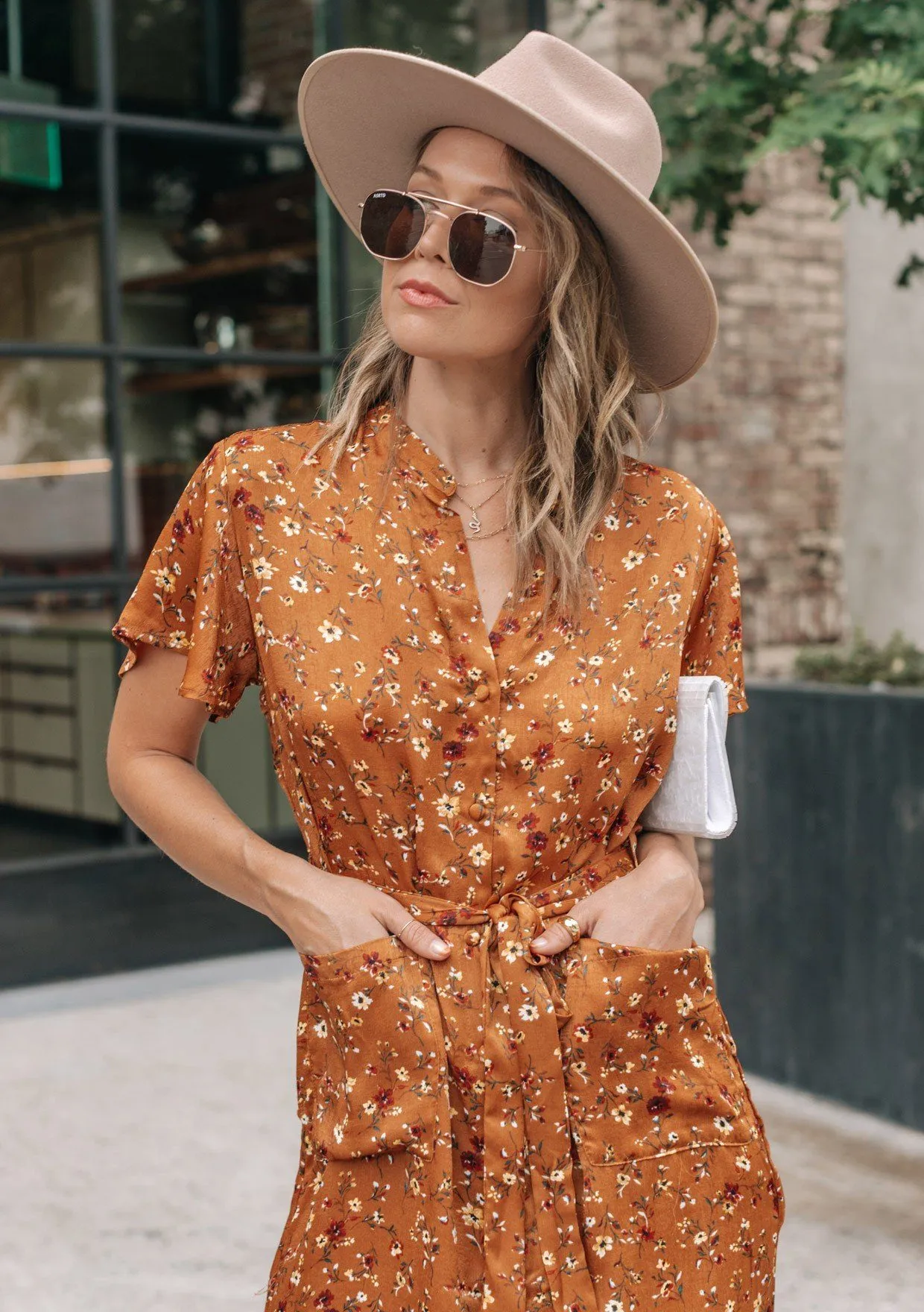 Sweet As Honey Floral Midi Dress