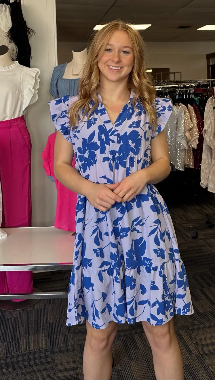 Sweet Talk Me Lavender Floral Dress