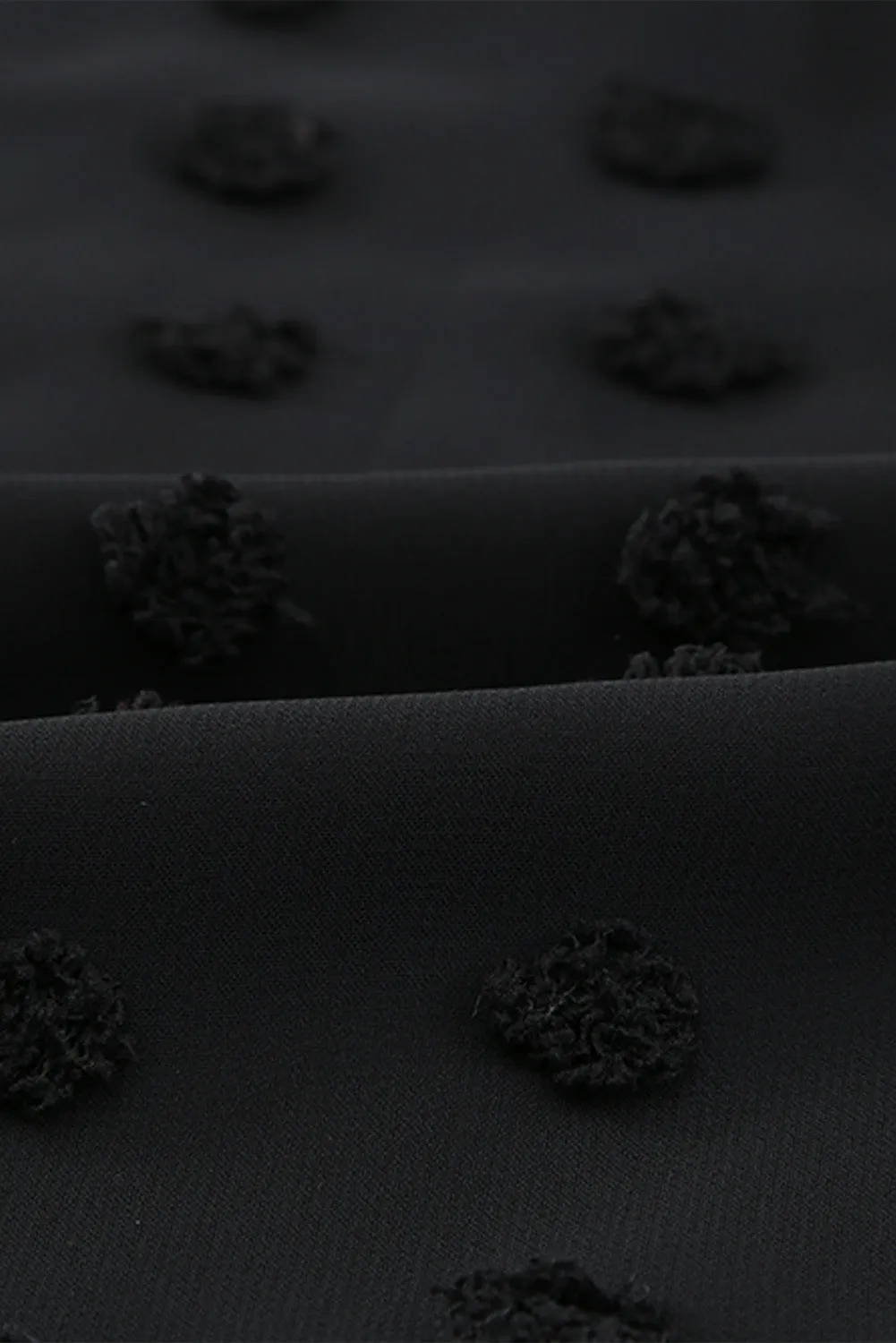 Swiss Dot Bubble Sleeve Blouse