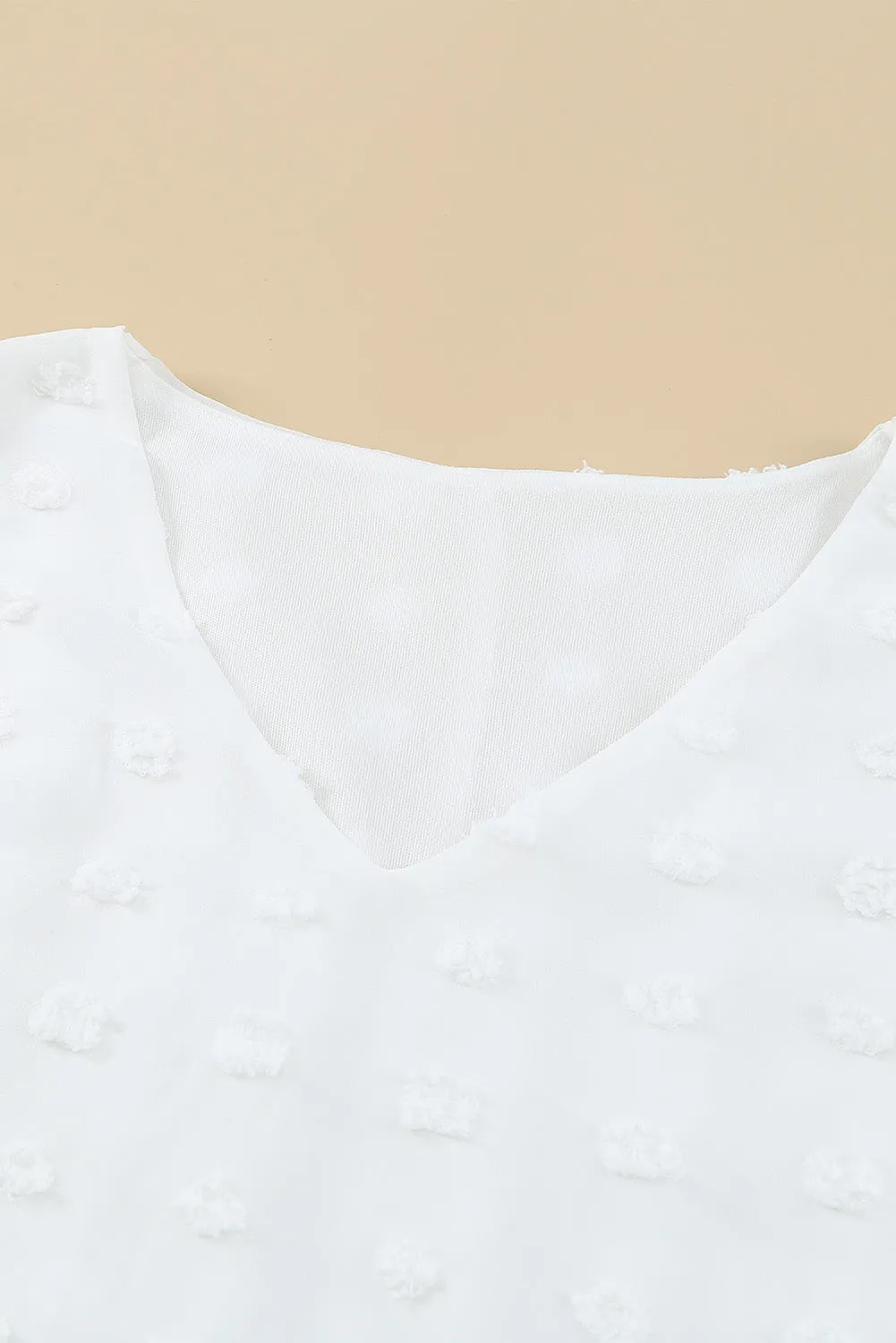 Swiss Dot Bubble Sleeve Blouse
