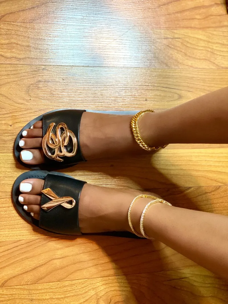 Sybgco Awareness Flat Sandals in Black