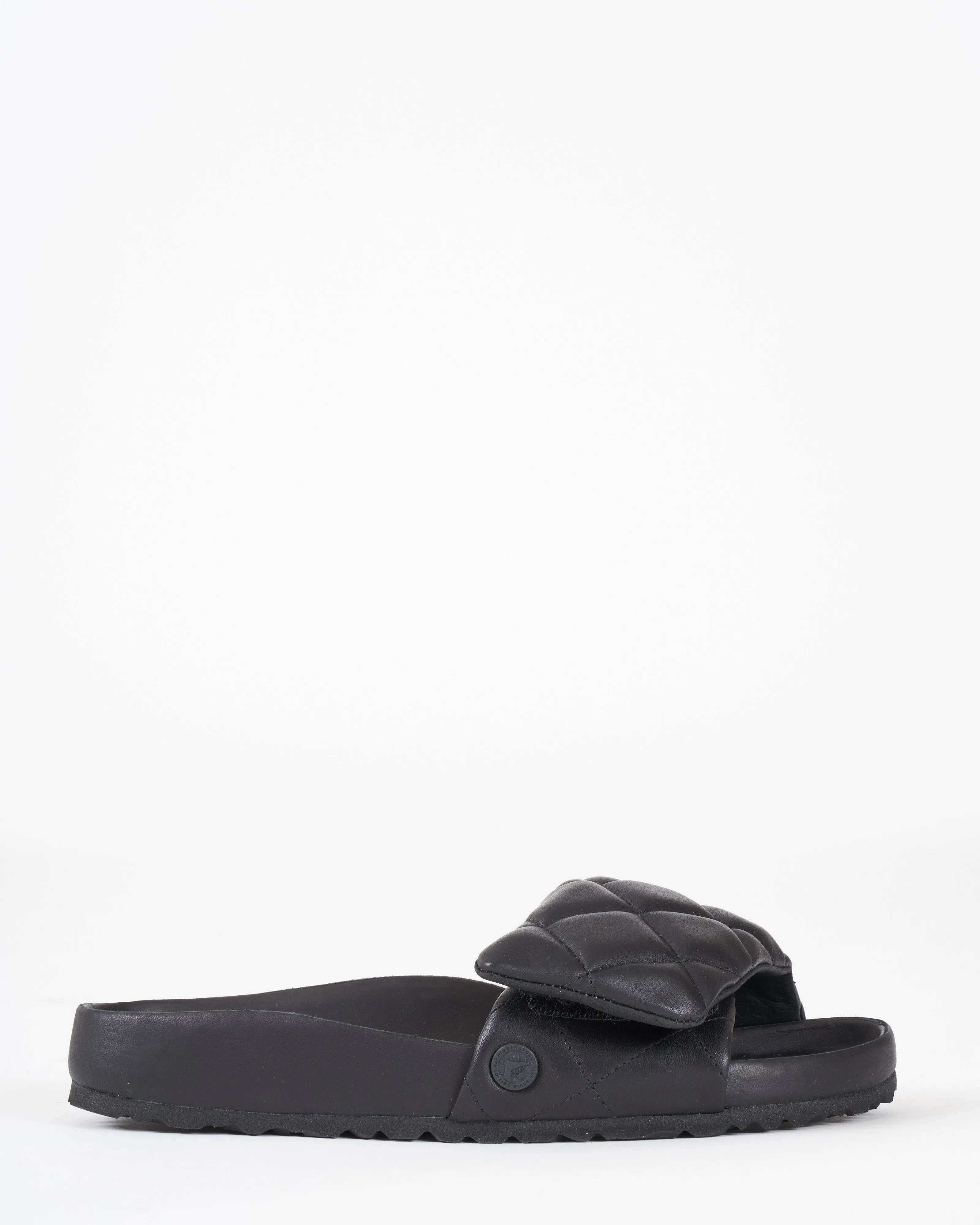 sylt padded leather sandal - black