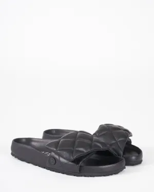 sylt padded leather sandal - black