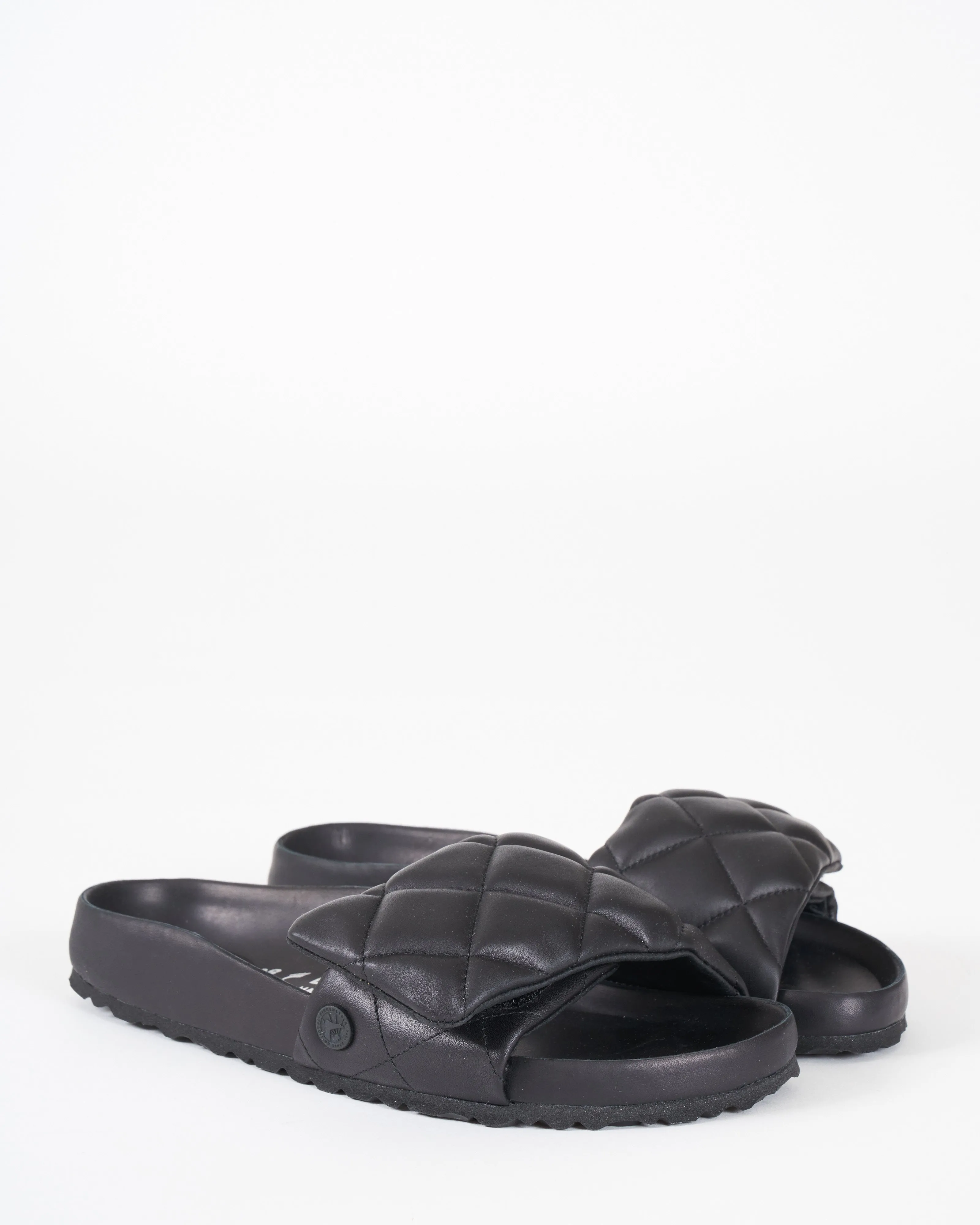 sylt padded leather sandal - black