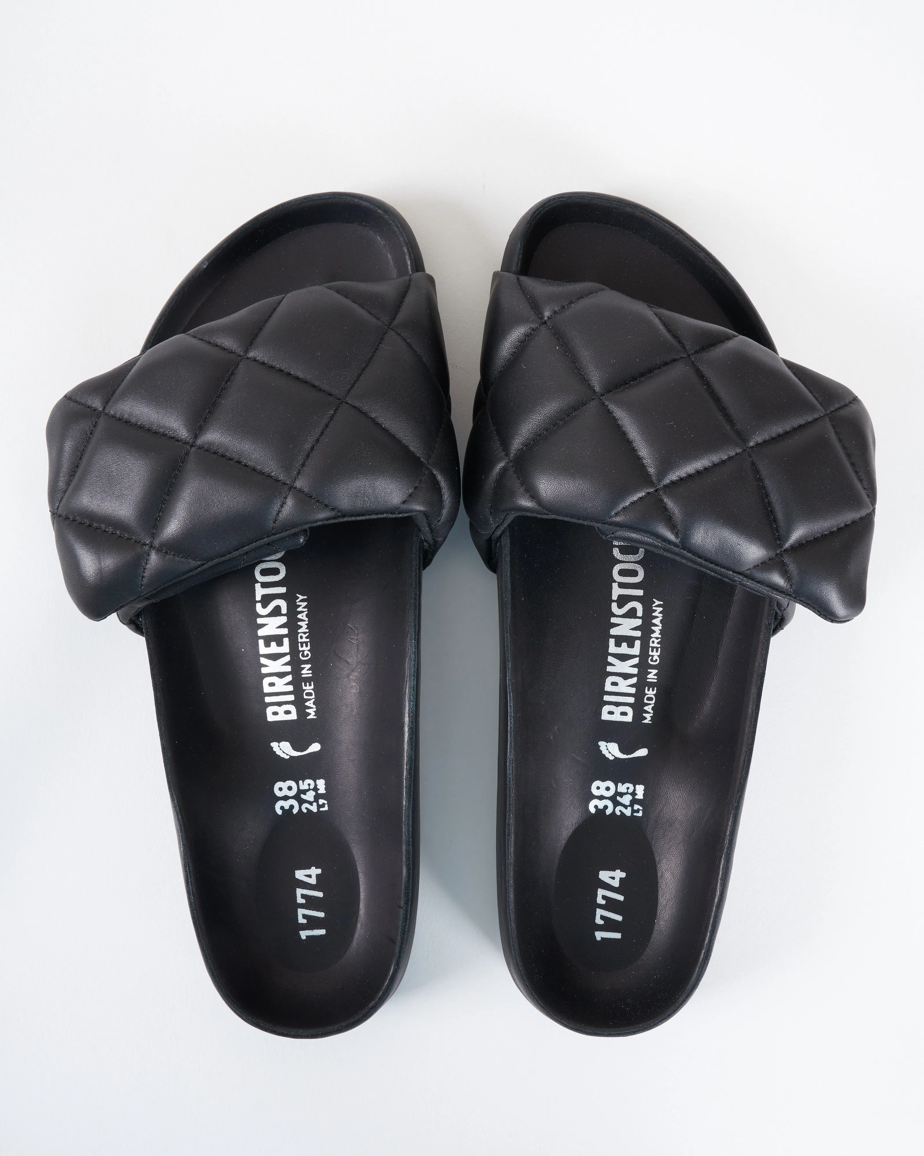 sylt padded leather sandal - black