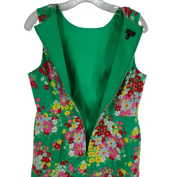 Talbots Dress Green Floral Spring Easter Colorful Shift 10