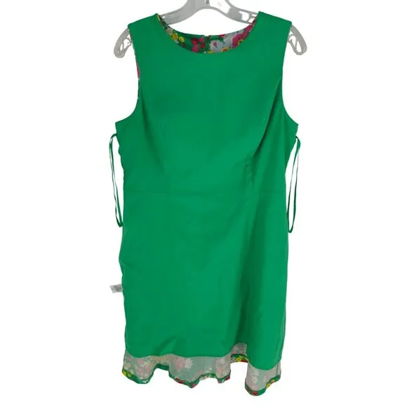 Talbots Dress Green Floral Spring Easter Colorful Shift 10