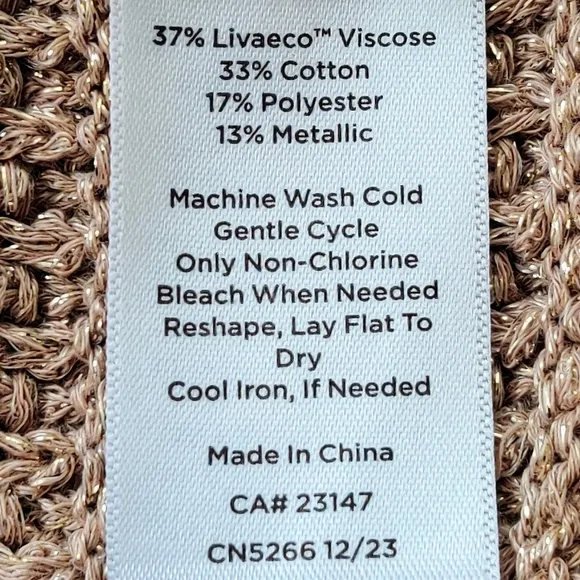 TALBOTS Kate Metallic Gold Cardigan 2X Plus Size Sweater NWT