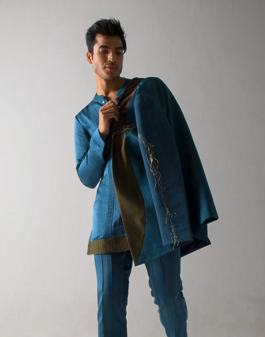 Teal blue guitar blazer
