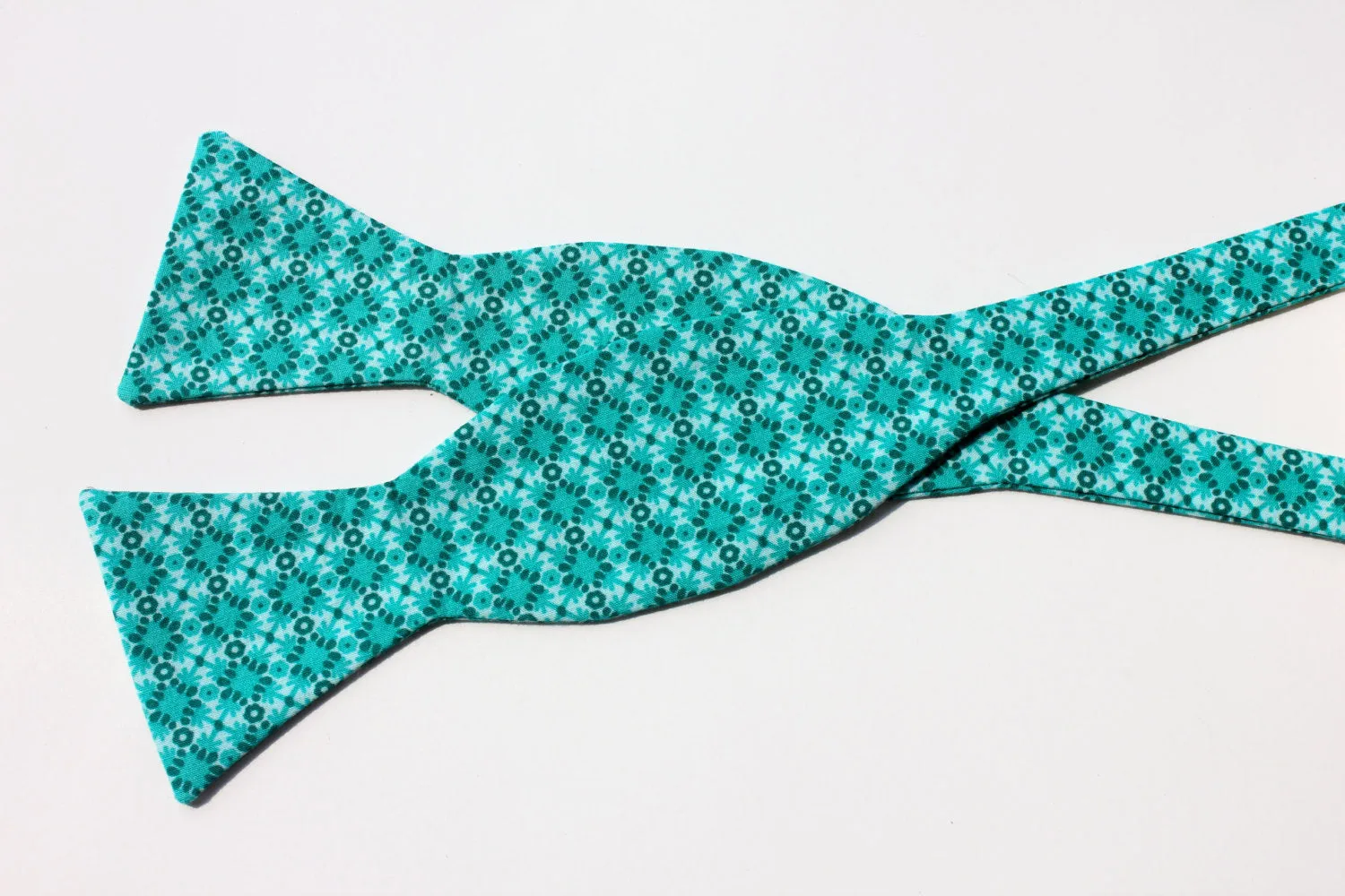 Teal Cotton Bow Tie