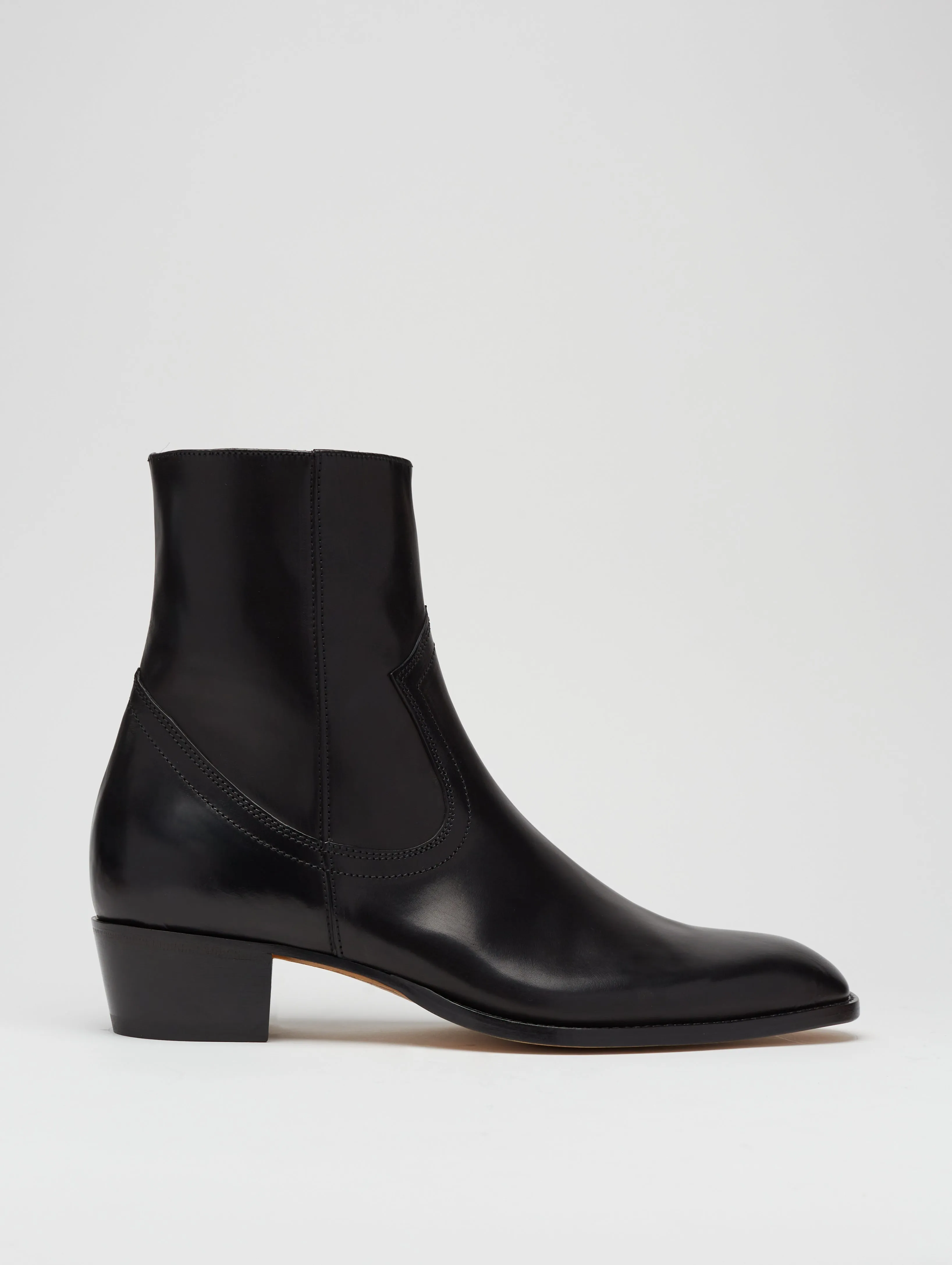 TEXAS PLAIN BOOT IN BLACK CALFSKIN