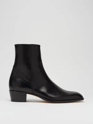 TEXAS PLAIN BOOT IN BLACK CALFSKIN