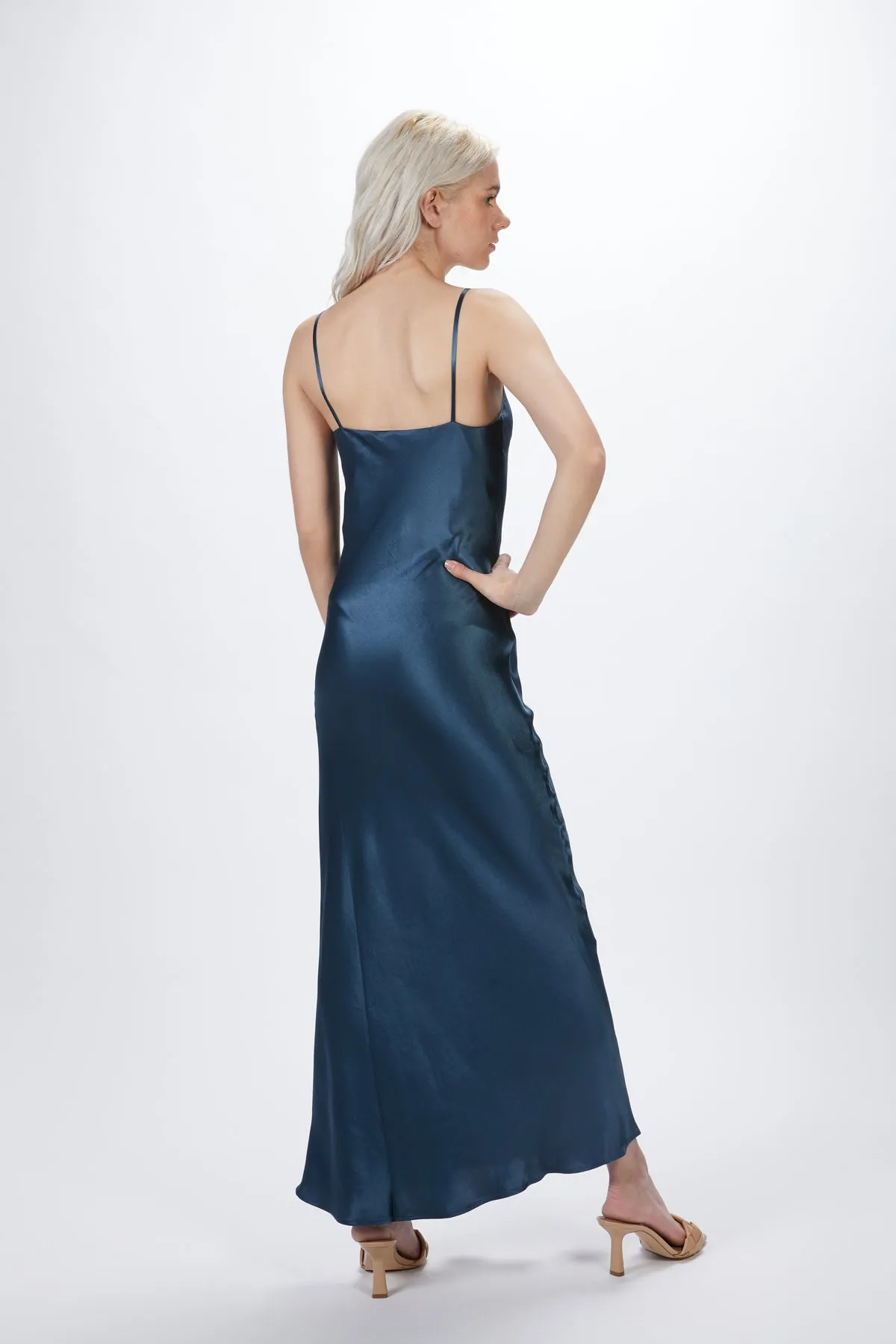 THE LYON SILK-SATIN MAXI DRESS