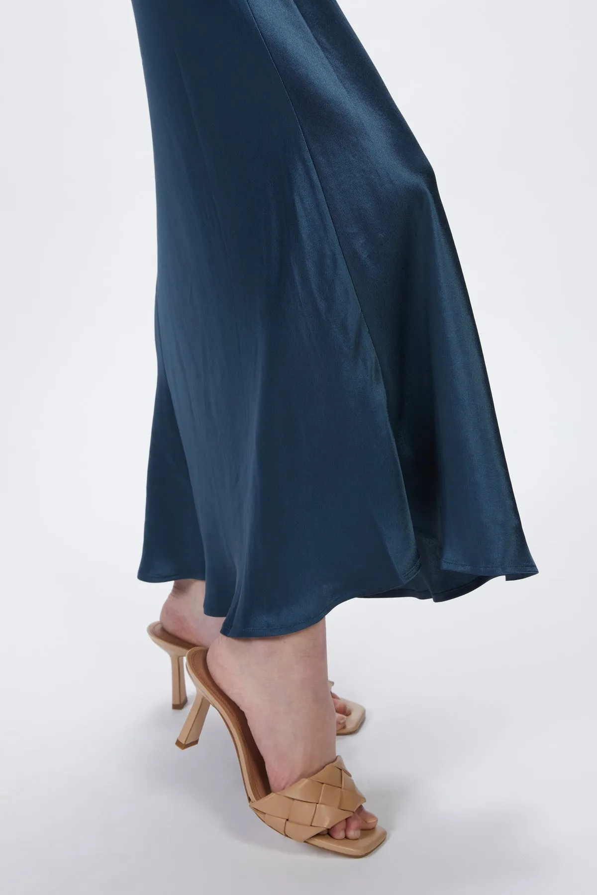 THE LYON SILK-SATIN MAXI DRESS