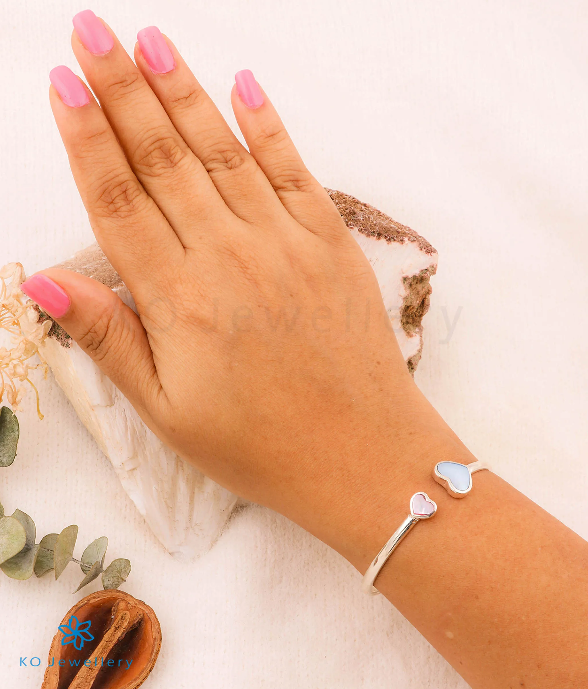 The Twin Hearts Silver Openable Bracelet