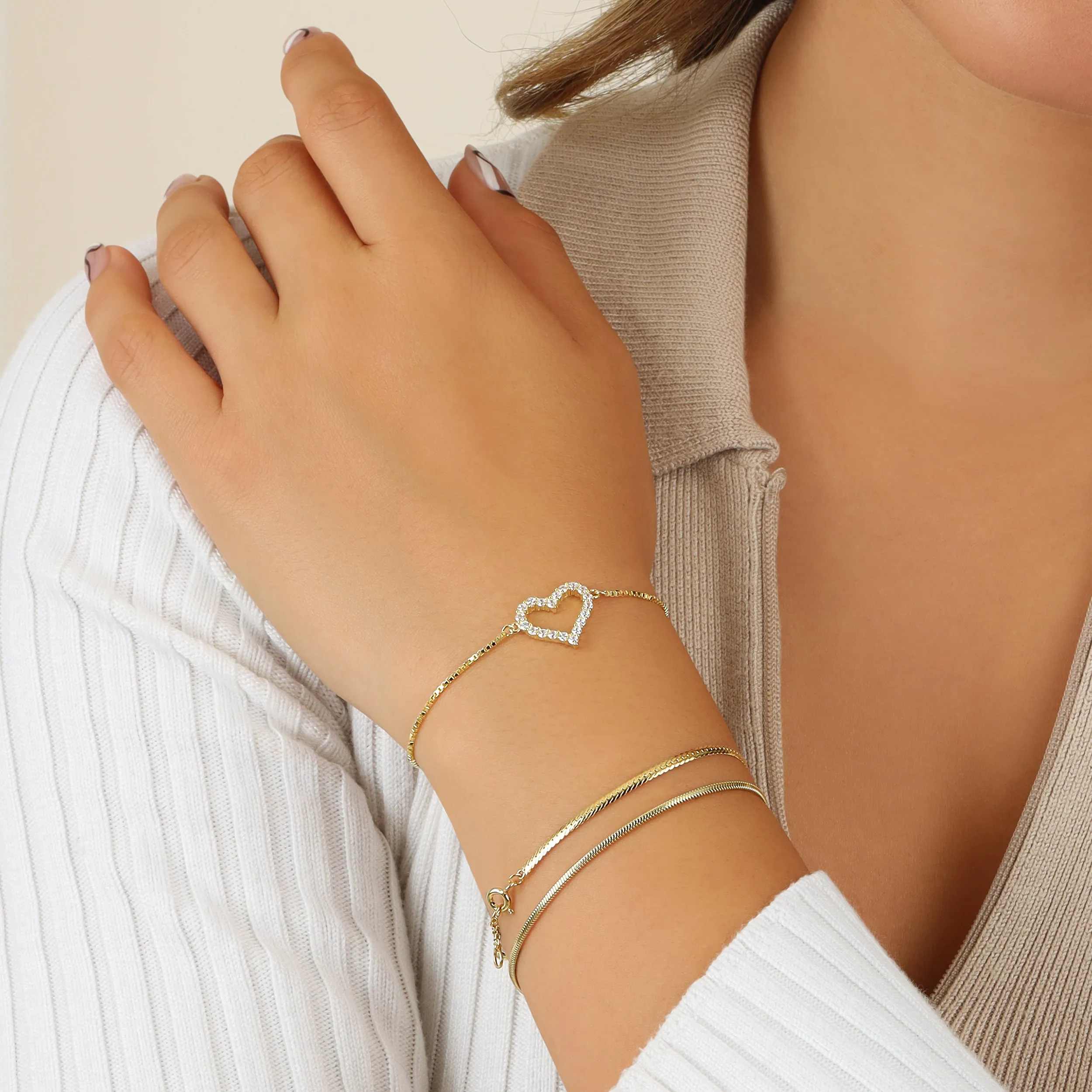 Thin Herringbone Bracelet