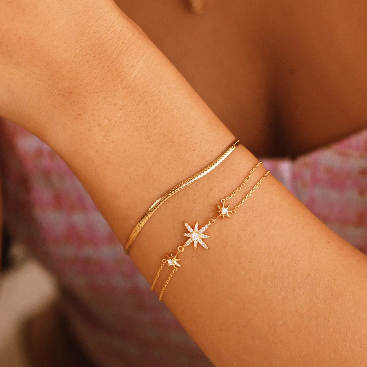 Thin Herringbone Bracelet