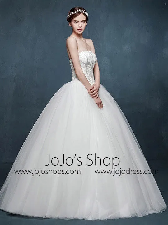 Timeless Strapless Princess Ball Gown Wedding Dress
