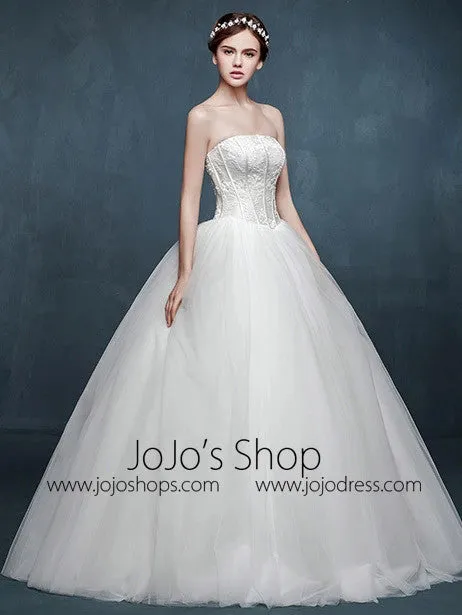 Timeless Strapless Princess Ball Gown Wedding Dress