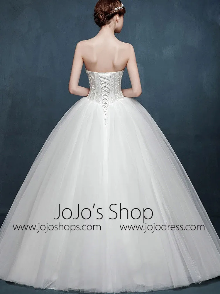 Timeless Strapless Princess Ball Gown Wedding Dress
