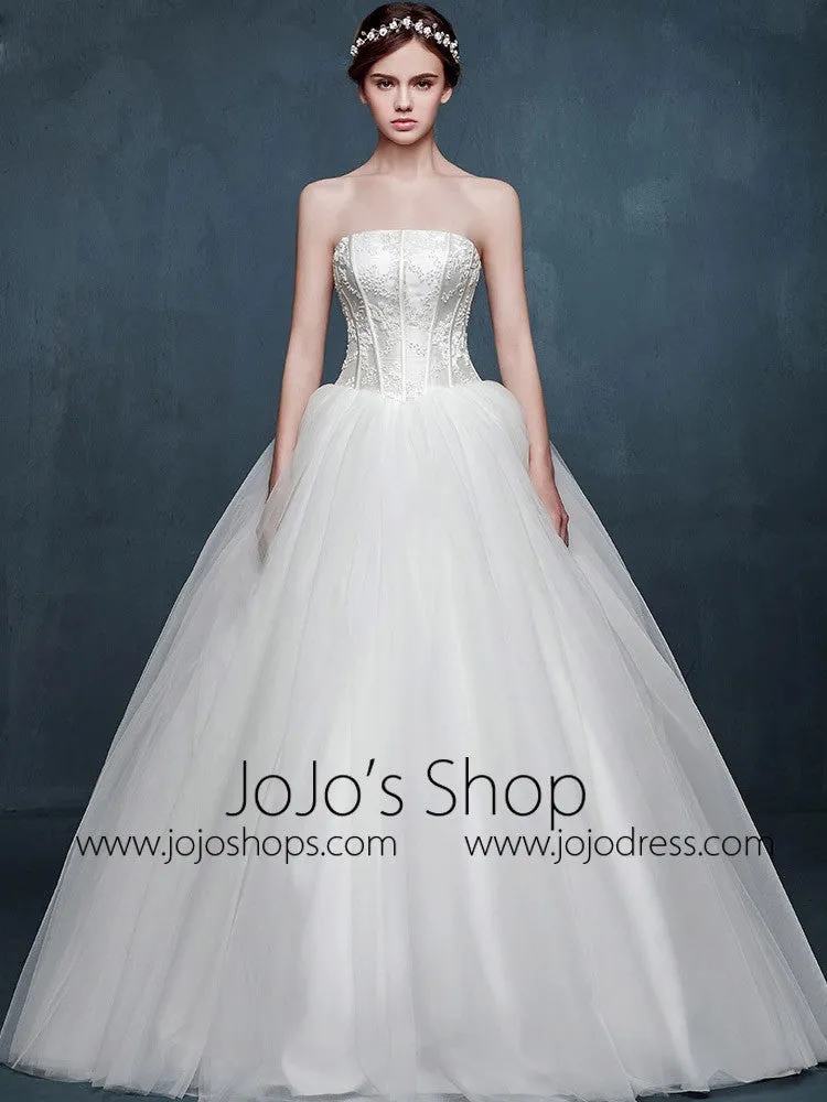 Timeless Strapless Princess Ball Gown Wedding Dress