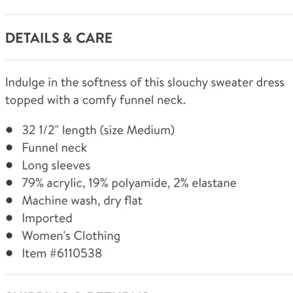 TopShop Funnel Neck Sweater Dress Black 12