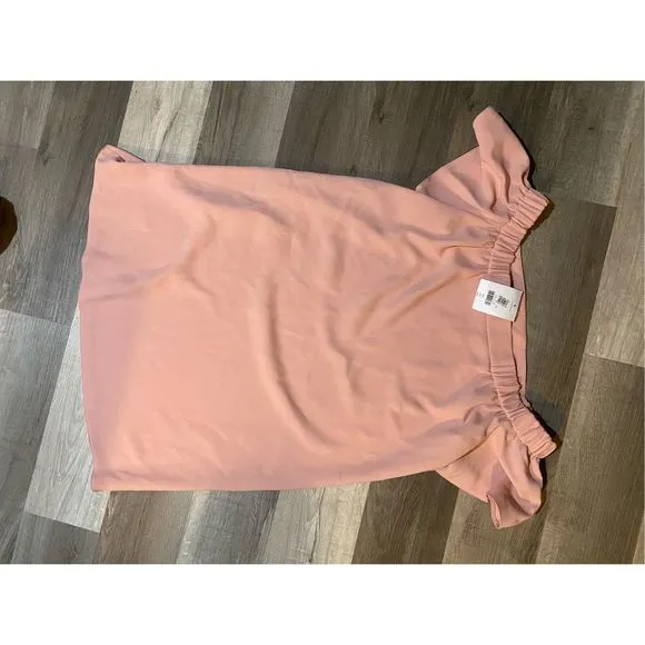 Topshop NWT Pink Off-the-Shoulders Summer Mini Dress, Size 8, MSRP $74