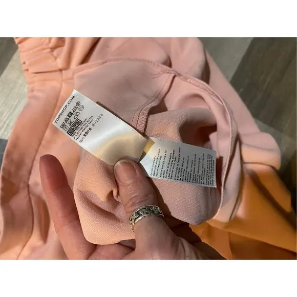 Topshop NWT Pink Off-the-Shoulders Summer Mini Dress, Size 8, MSRP $74