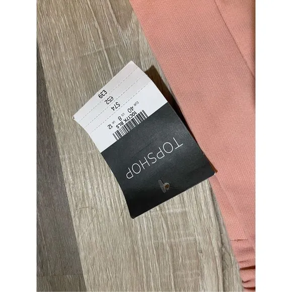 Topshop NWT Pink Off-the-Shoulders Summer Mini Dress, Size 8, MSRP $74