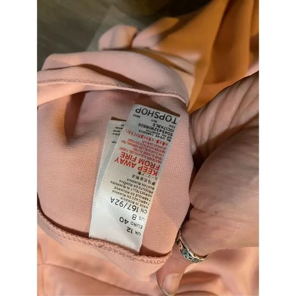 Topshop NWT Pink Off-the-Shoulders Summer Mini Dress, Size 8, MSRP $74