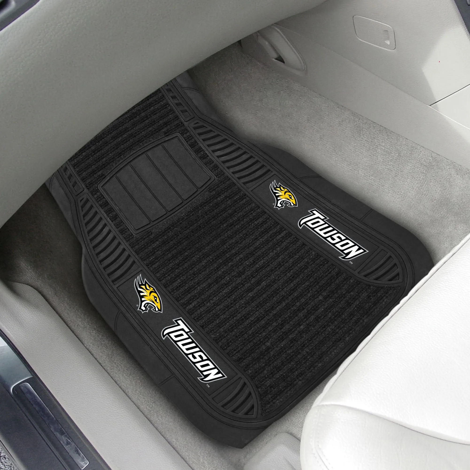 Towson University 2-pc Deluxe Car Mat Set