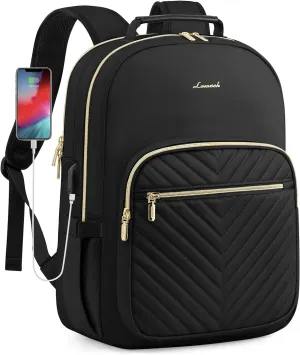 Travel Laptop Backpack for Women with USB Charging Port Fit 15.6 Inch Laptop